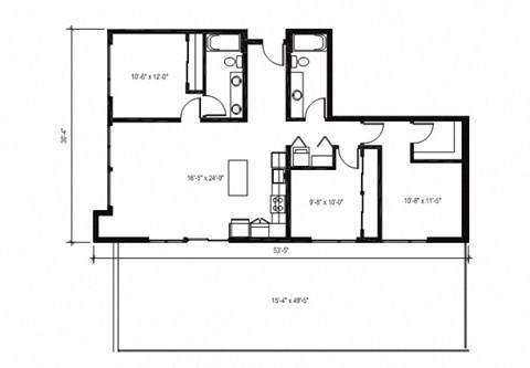 Stack House Apartments in Seattle, Washington 3x2 Floor Plan